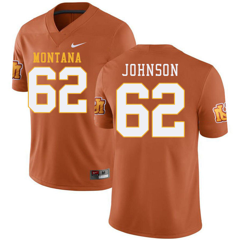 Montana Grizzlies #62 Everett Johnson College Football Jerseys Stitched Sale-Throwback